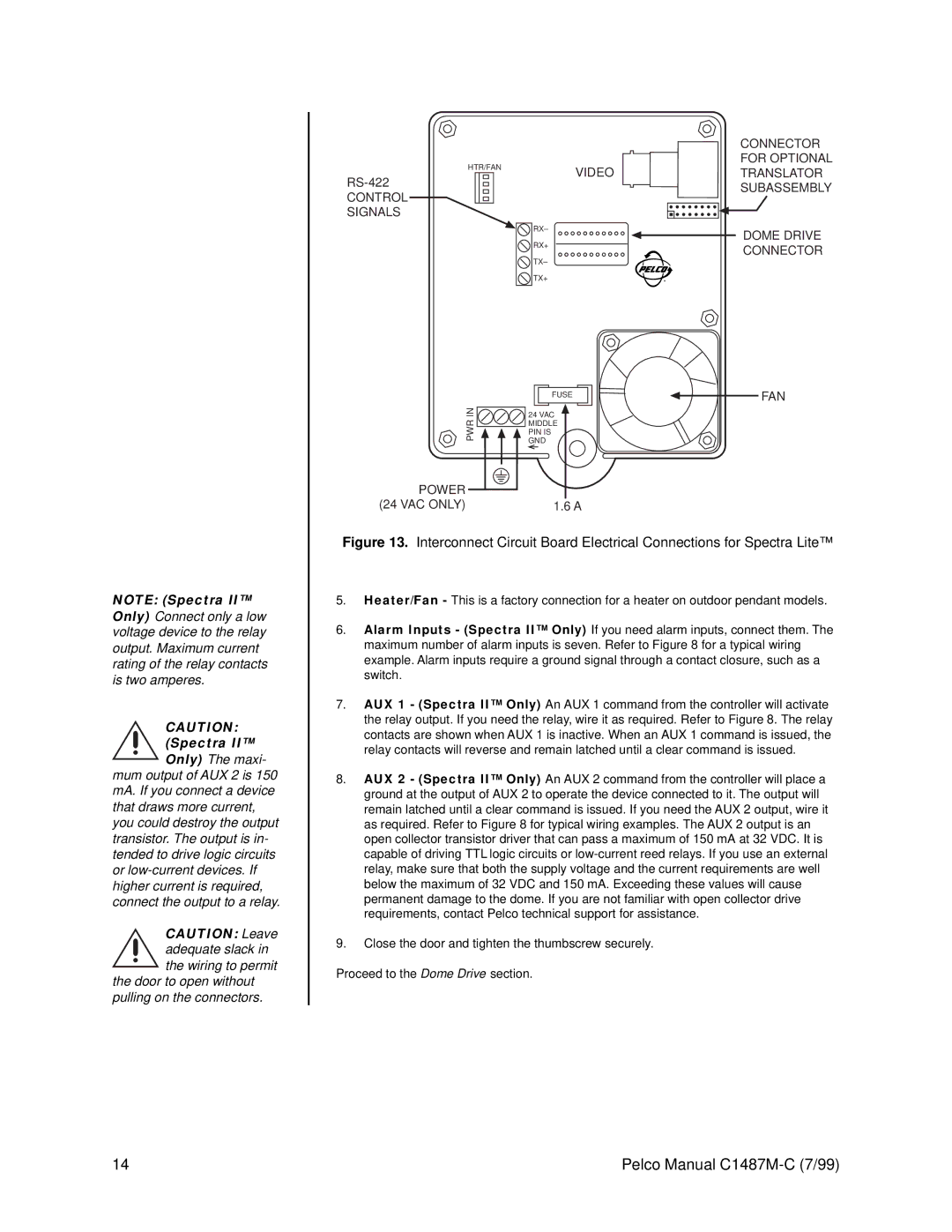 Pelco c1487-c operation manual Control 