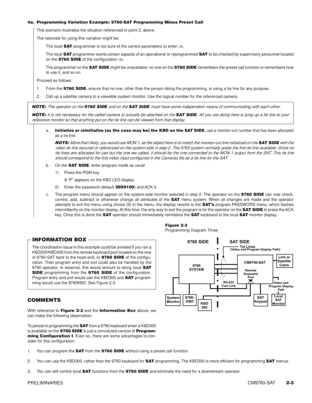 Pelco C542M-B, C1501M, C1503M, C549M-A, C538M, C541M-C, C573M-D, C544M Information BOX, Preliminariesogramming and Configuration 