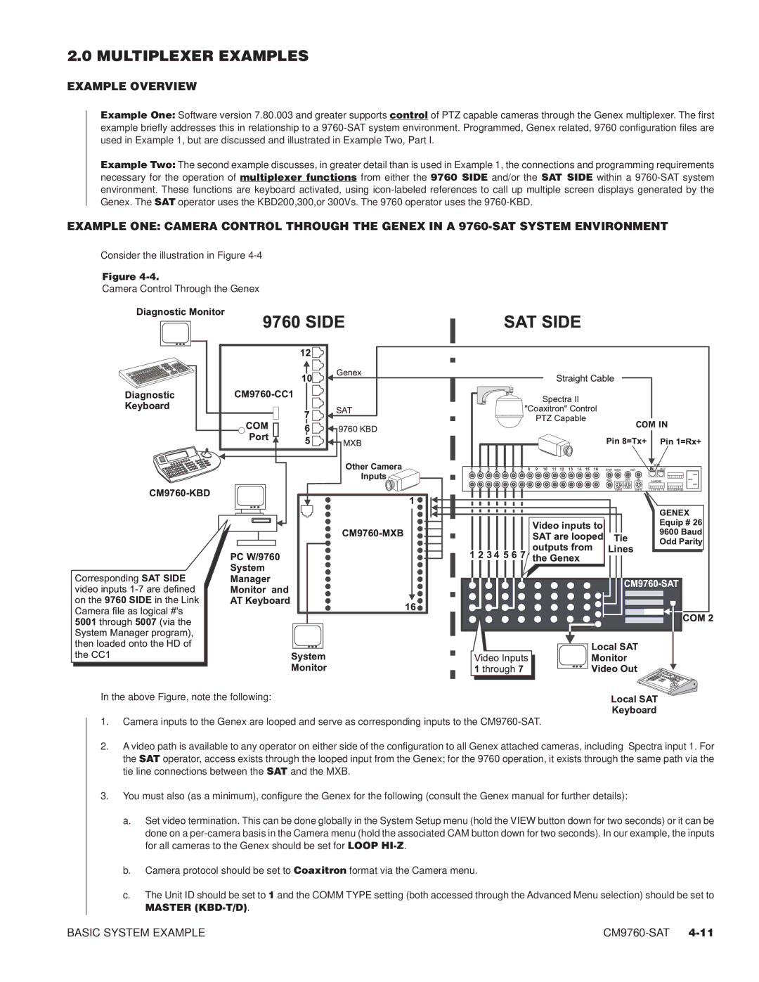 Pelco C538M, C1501M, C1503M, C549M-A, C542M-B, C541M-C, C573M-D, C544M, C579M, C543M-A manual Multiplexer Examples, Example Overview 