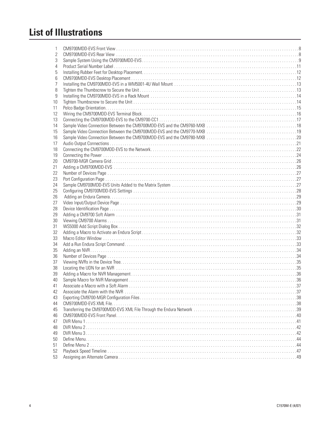 Pelco C1570M-E (4/07) manual List of Illustrations 