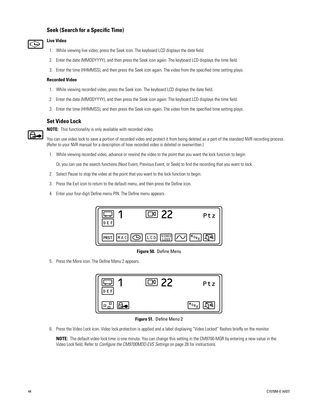 Pelco C1570M-E (4/07) manual 22 Ptz 