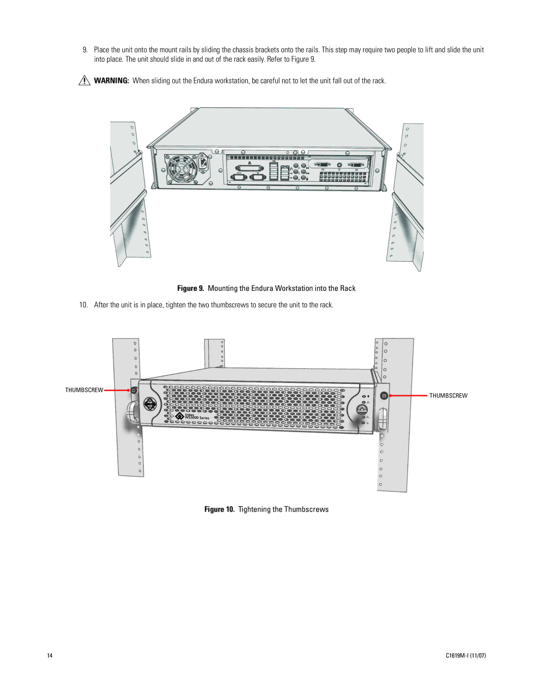 Pelco C1619M-I manual Tightening the Thumbscrews 