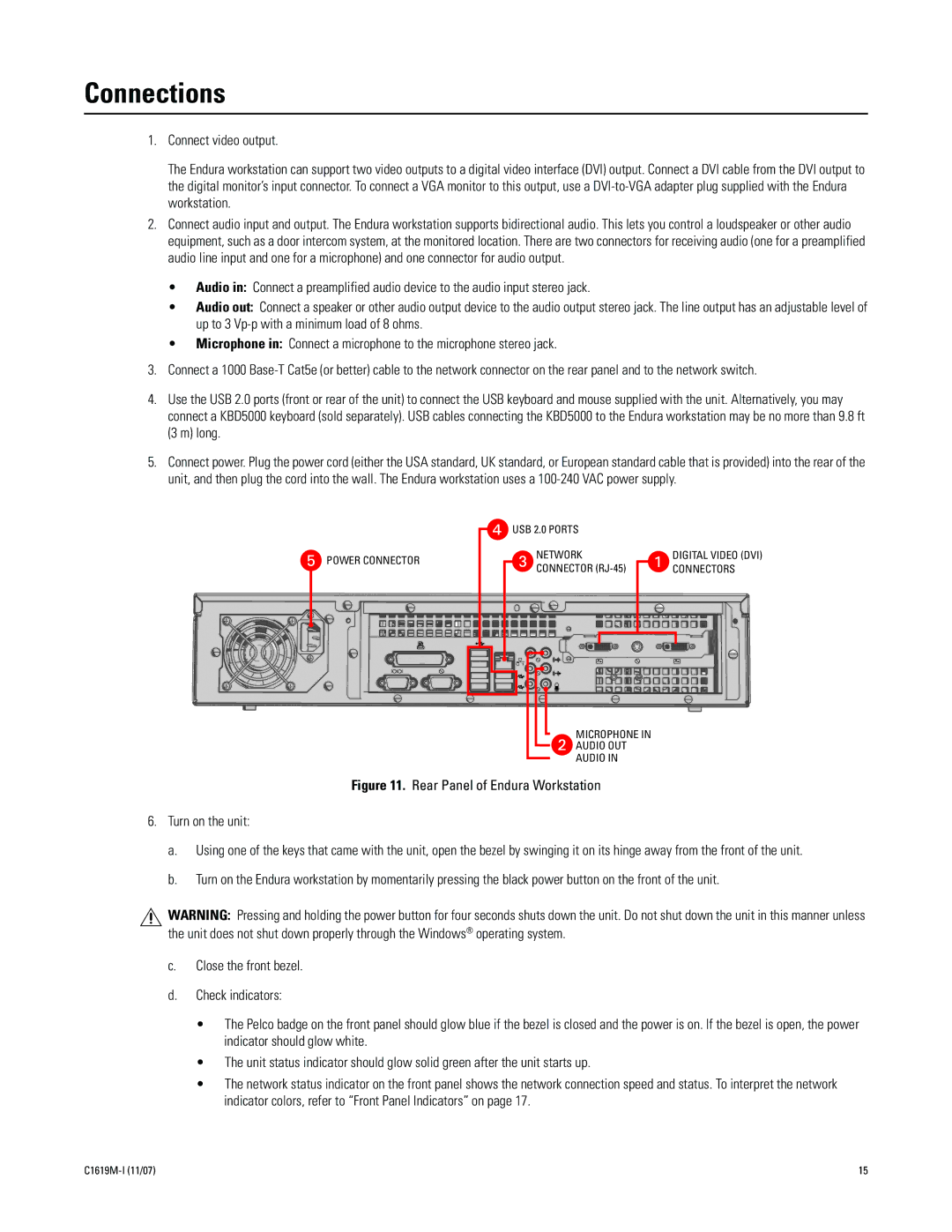 Pelco C1619M-I manual Connections 