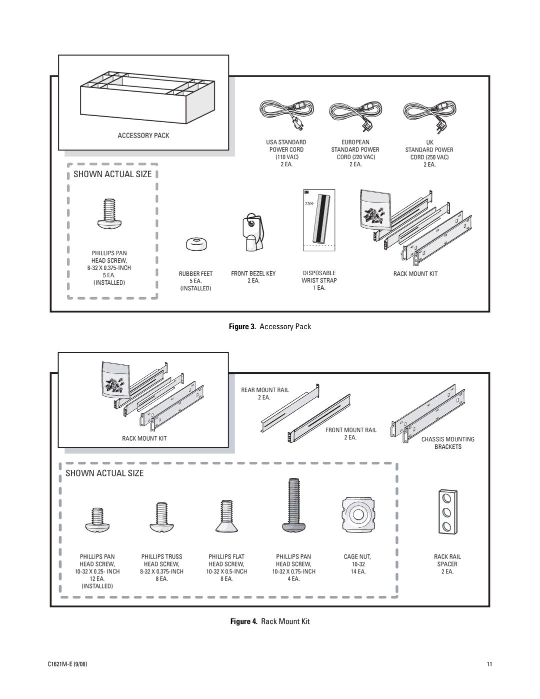 Pelco C1621M-E (9/08) 3 manual Shown Actual Size 