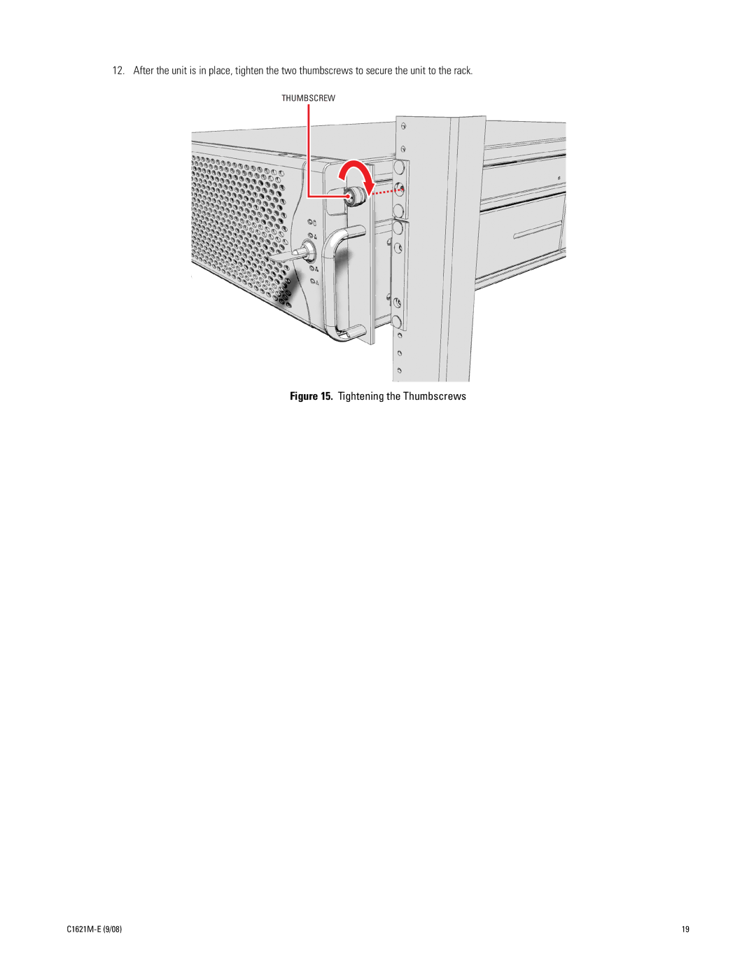 Pelco C1621M-E (9/08) 3 manual Tightening the Thumbscrews 