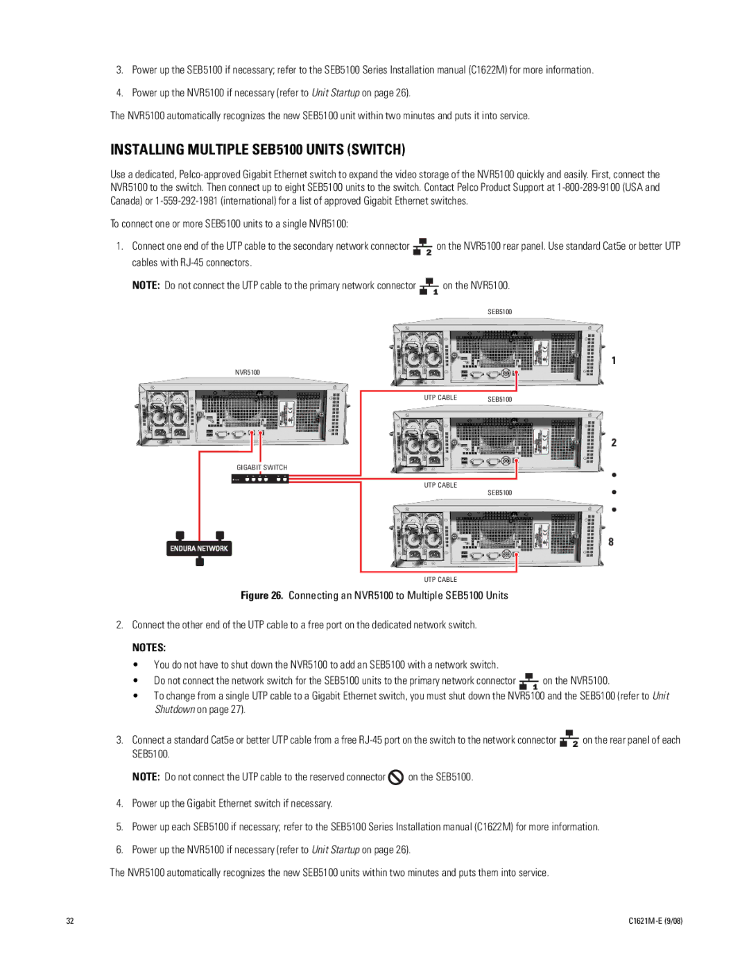 Pelco C1621M-E (9/08) 3 manual Installing Multiple SEB5100 Units Switch 
