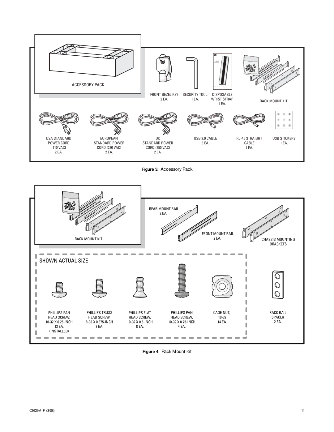 Pelco C1629M-F manual Shown Actual Size 