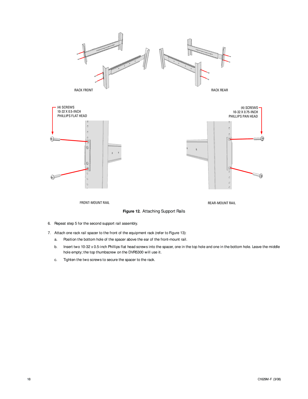 Pelco C1629M-F manual Rack Front 