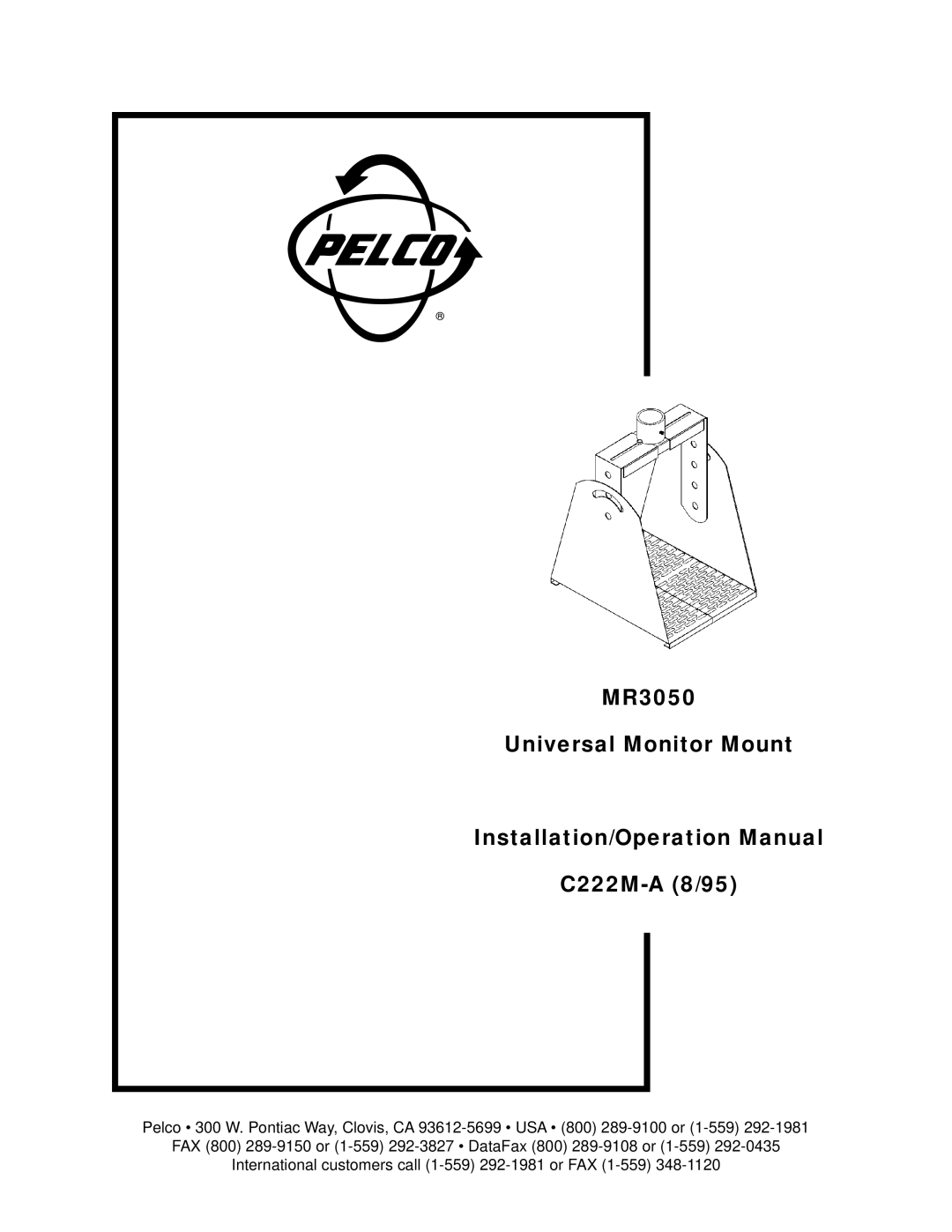 Pelco C222M-A operation manual MR3050 