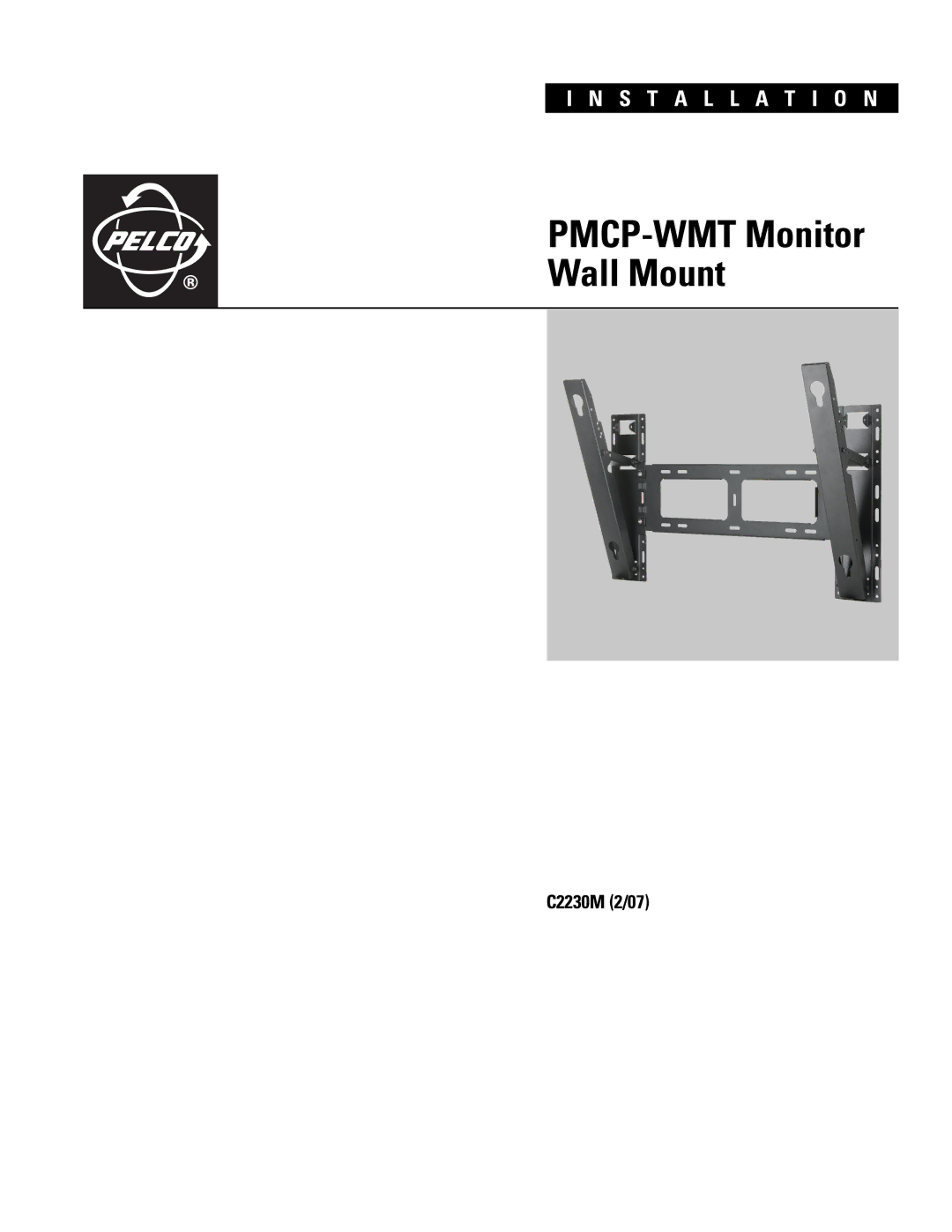 Pelco C2230M manual PMCP-WMT Monitor Wall Mount 