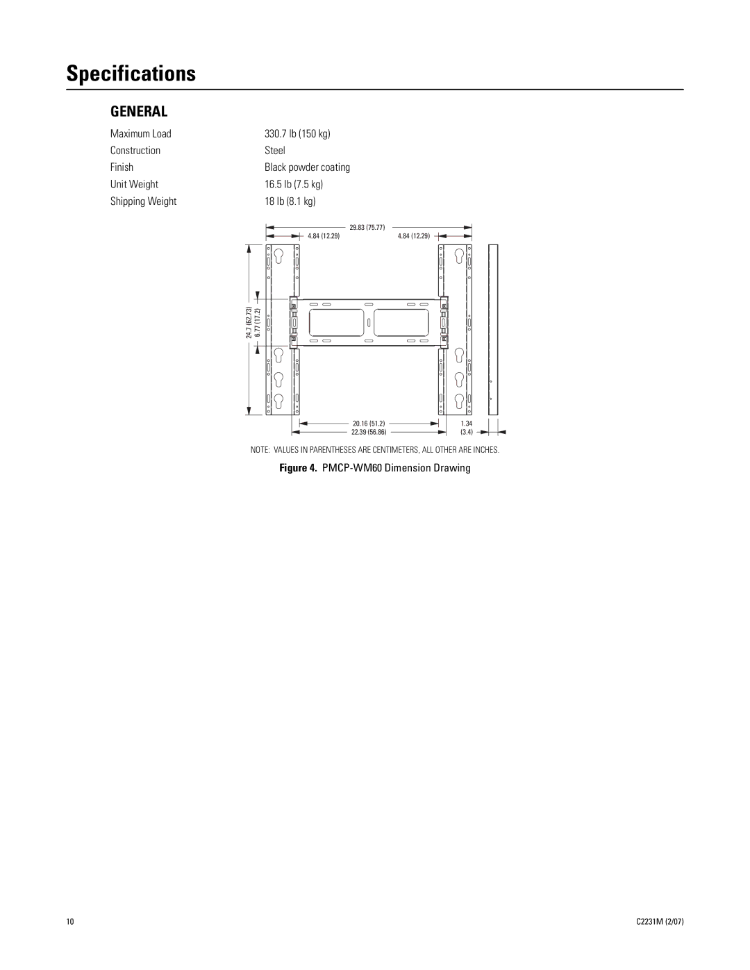 Pelco c2231m manual Specifications, General 