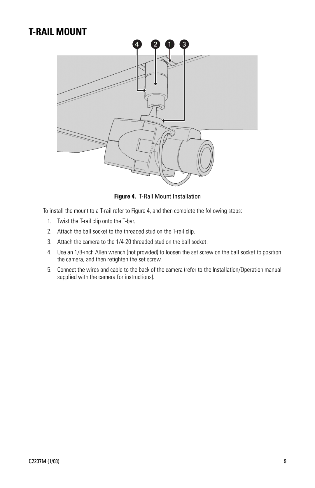 Pelco C2237M manual Rail Mount 