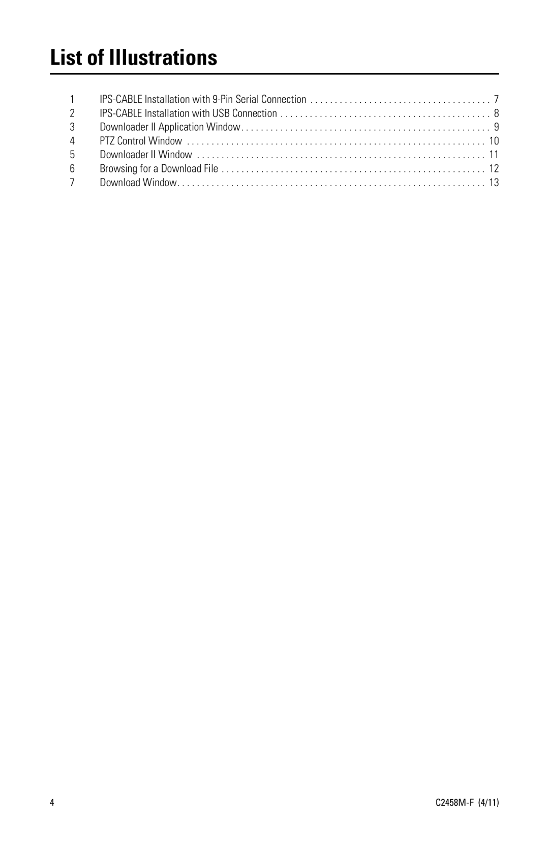 Pelco C2458M-F manual List of Illustrations 