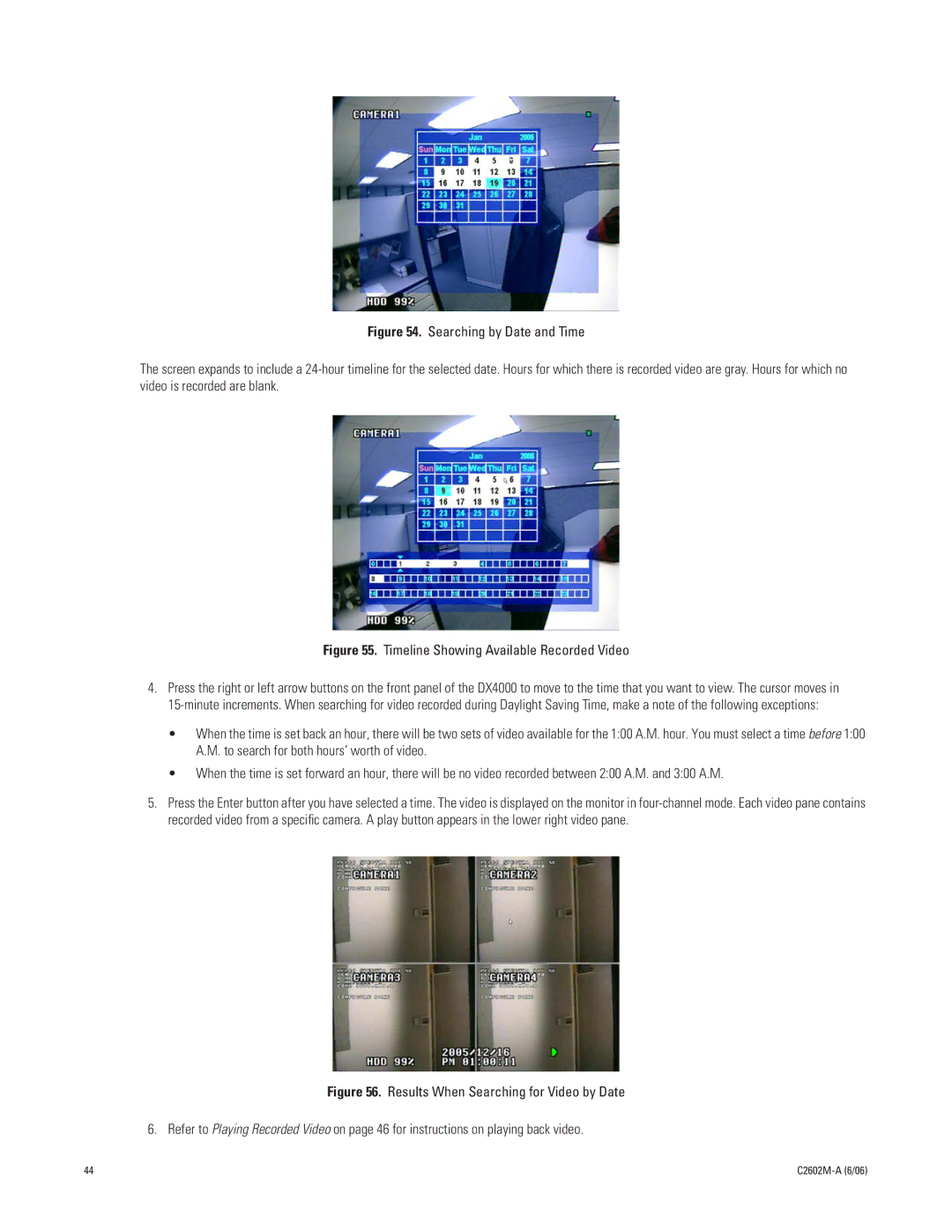 Pelco C2602M-a manual Timeline Showing Available Recorded Video 