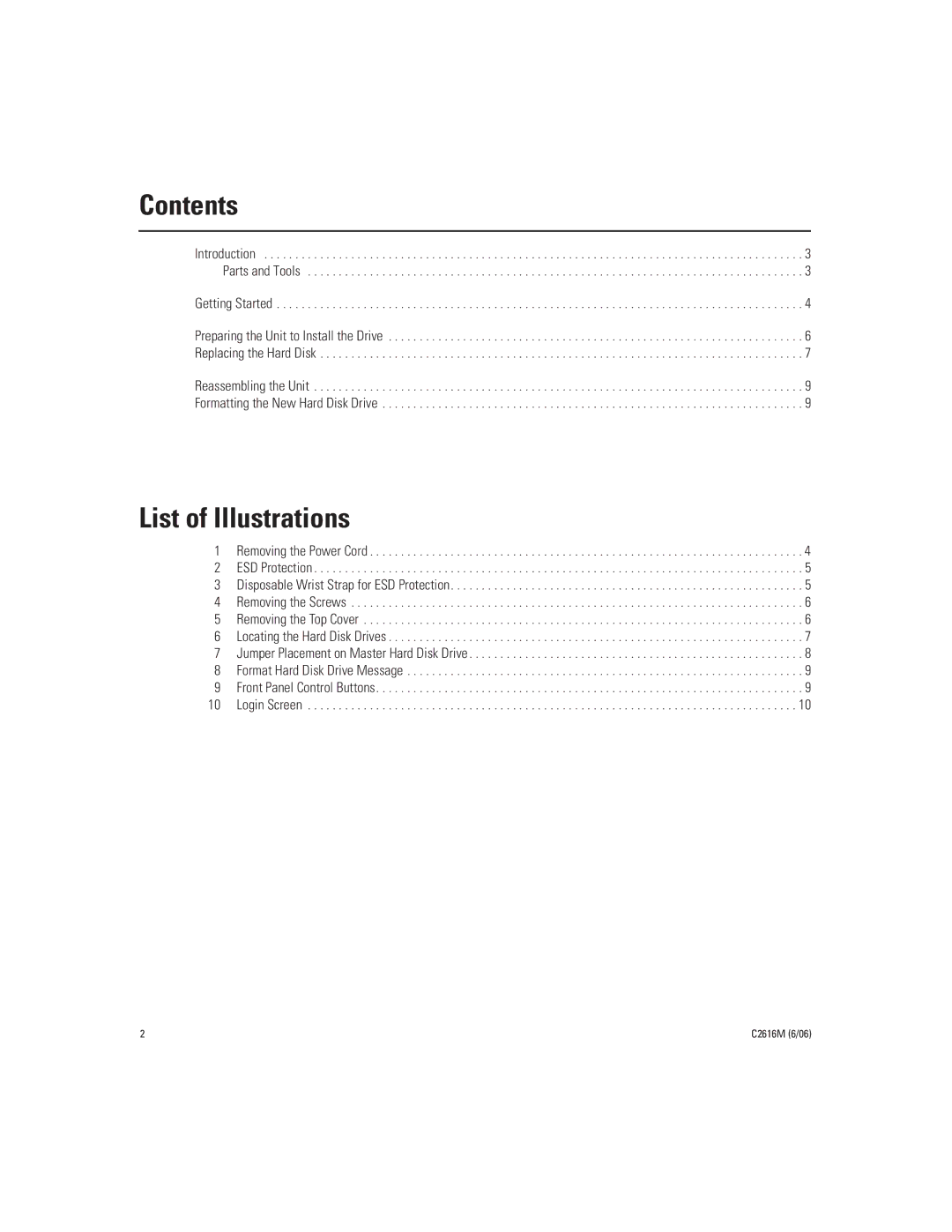 Pelco 06) 2 C2616M (6 manual Contents, List of Illustrations 