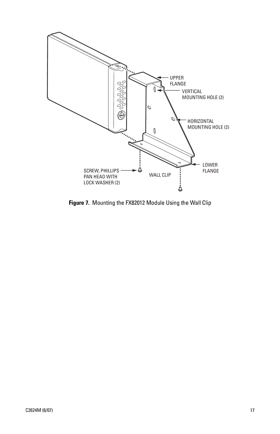 Pelco C2624M manual PAN Head with Wall Clip Lock Washer 