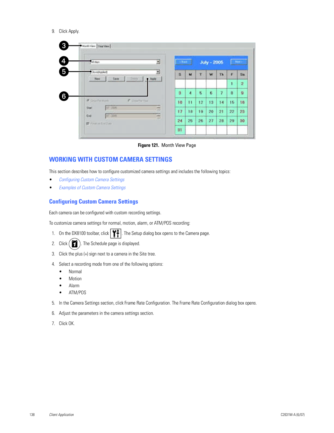 Pelco C2631M-A manual Working with Custom Camera Settings, Configuring Custom Camera Settings 