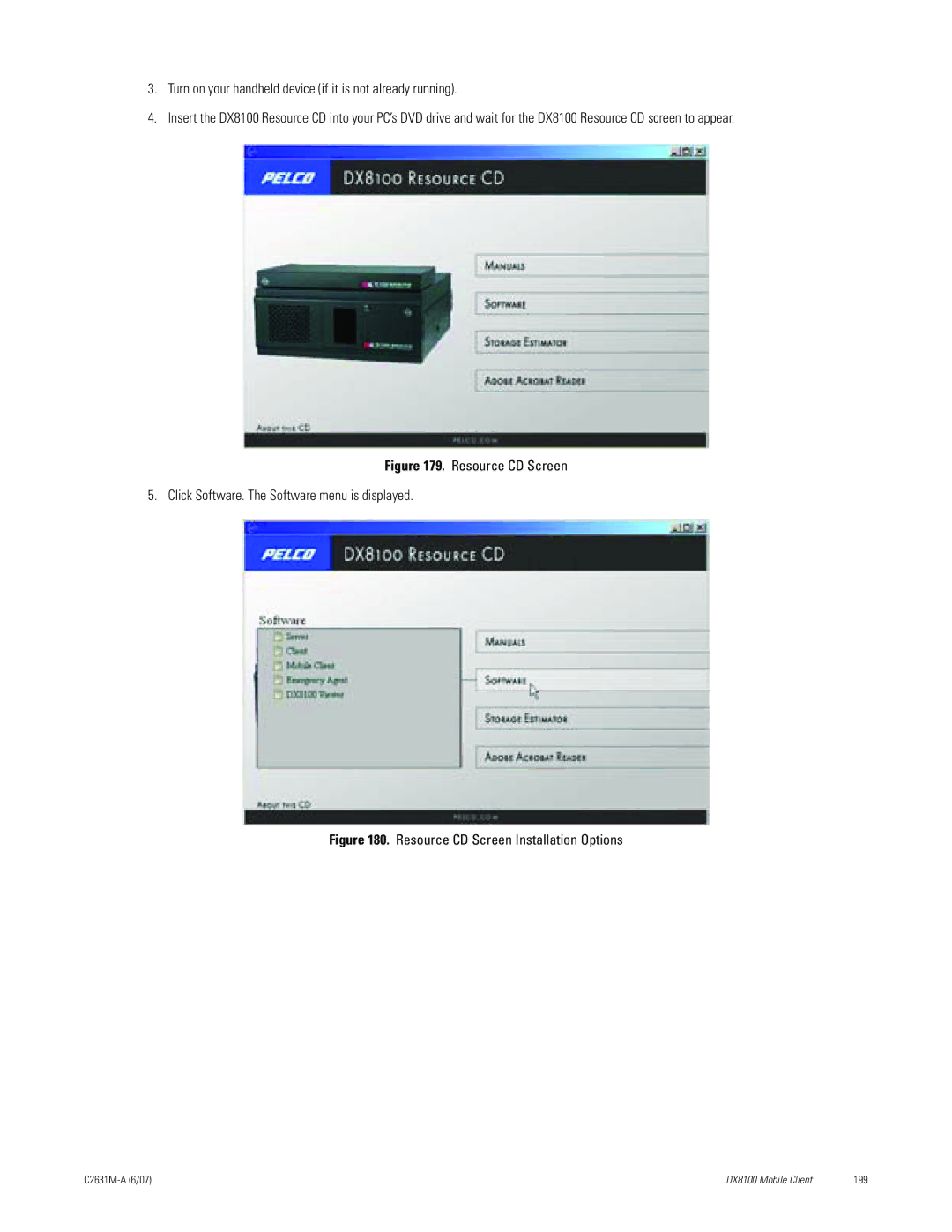 Pelco C2631M-A manual Resource CD Screen Installation Options 