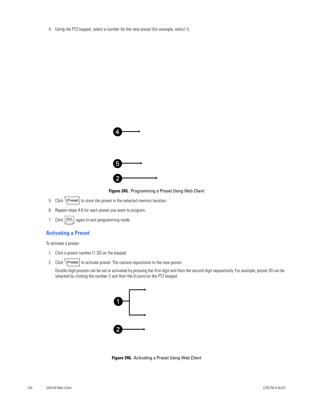 Pelco C2631M-A manual Activating a Preset Using Web Client 