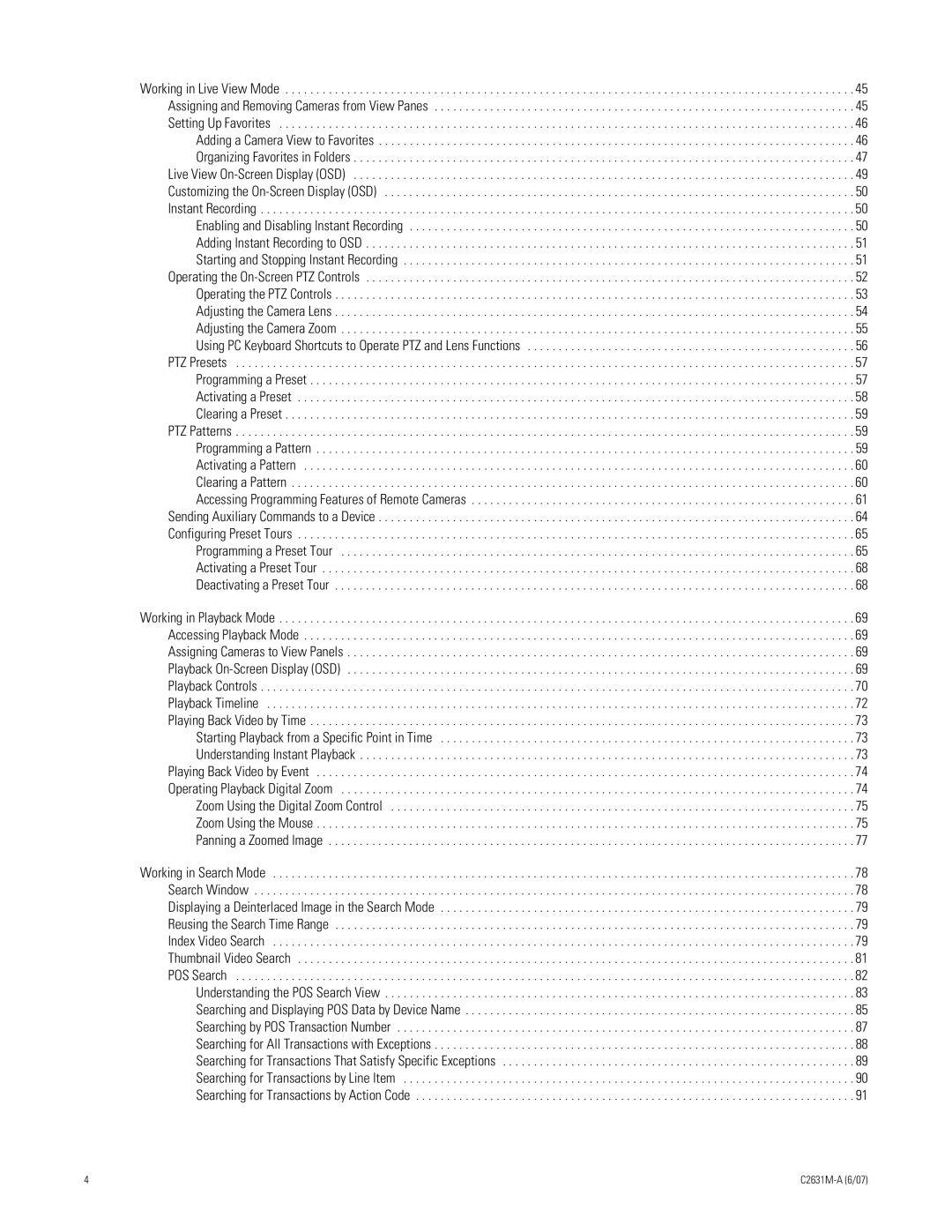 Pelco C2631M-A manual Enabling and Disabling Instant Recording 