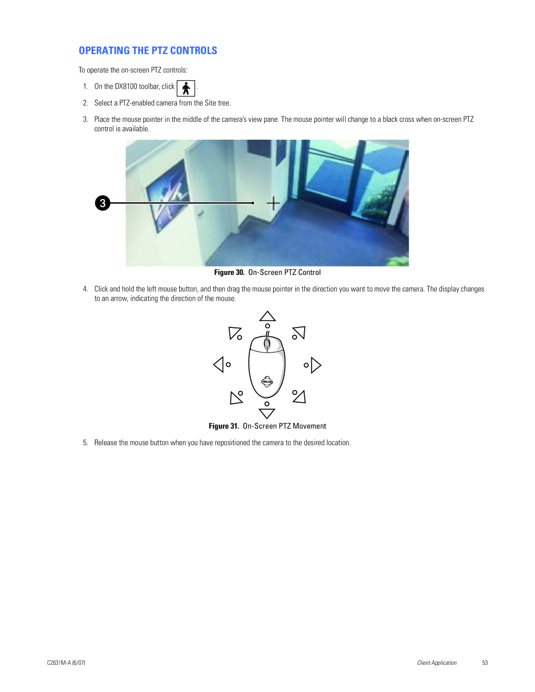 Pelco C2631M-A manual Operating the PTZ Controls 