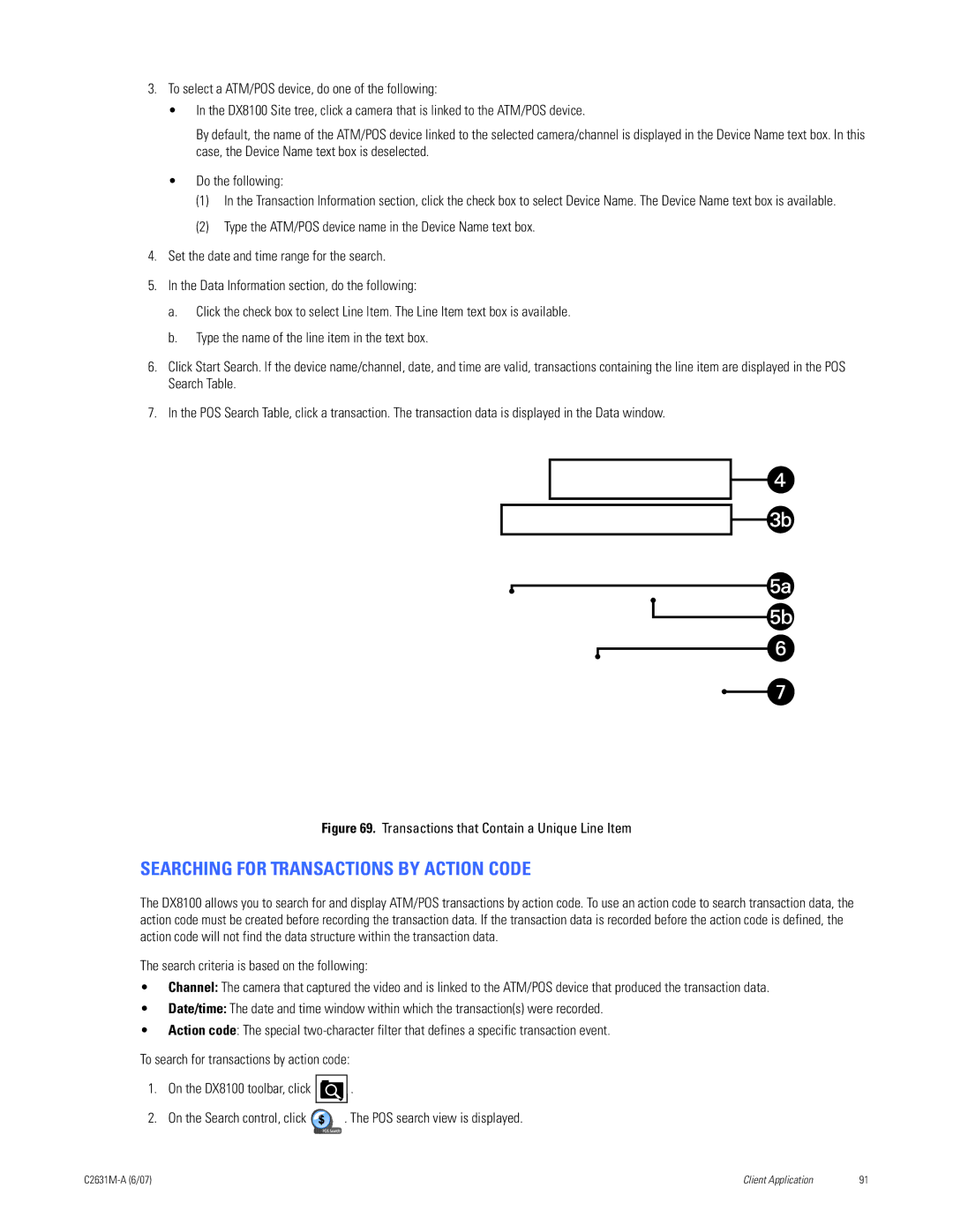 Pelco C2631M-A manual Searching for Transactions by Action Code, Transactions that Contain a Unique Line Item 