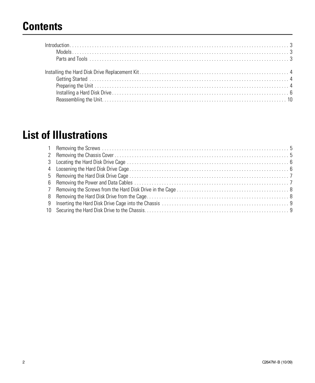 Pelco C2647M-B manual Contents, List of Illustrations 