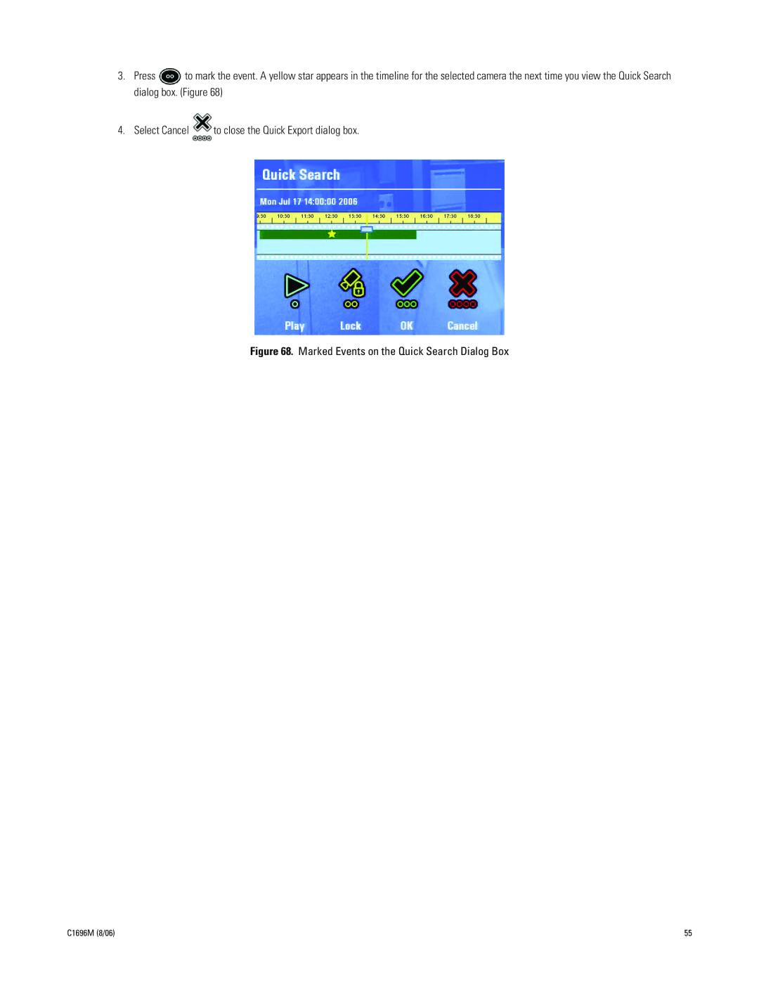 Pelco C2669M manual Marked Events on the Quick Search Dialog Box 