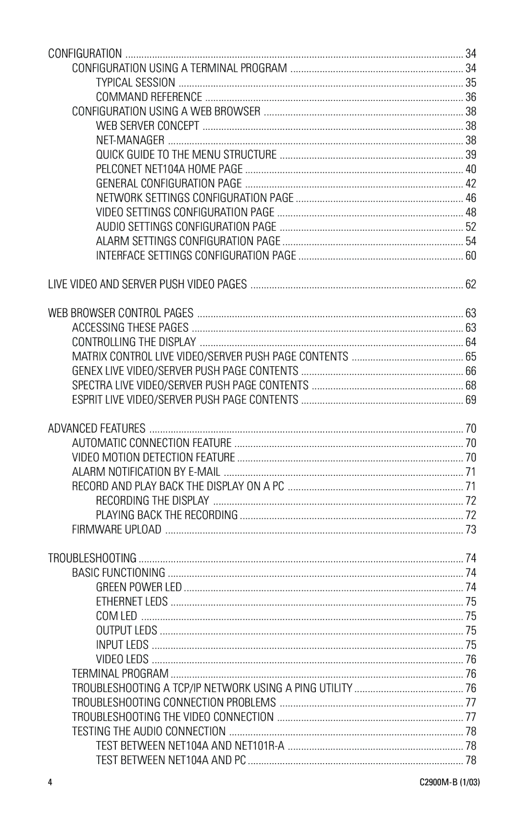 Pelco C2900M-B(1/03 manual Typical Session Command Reference 