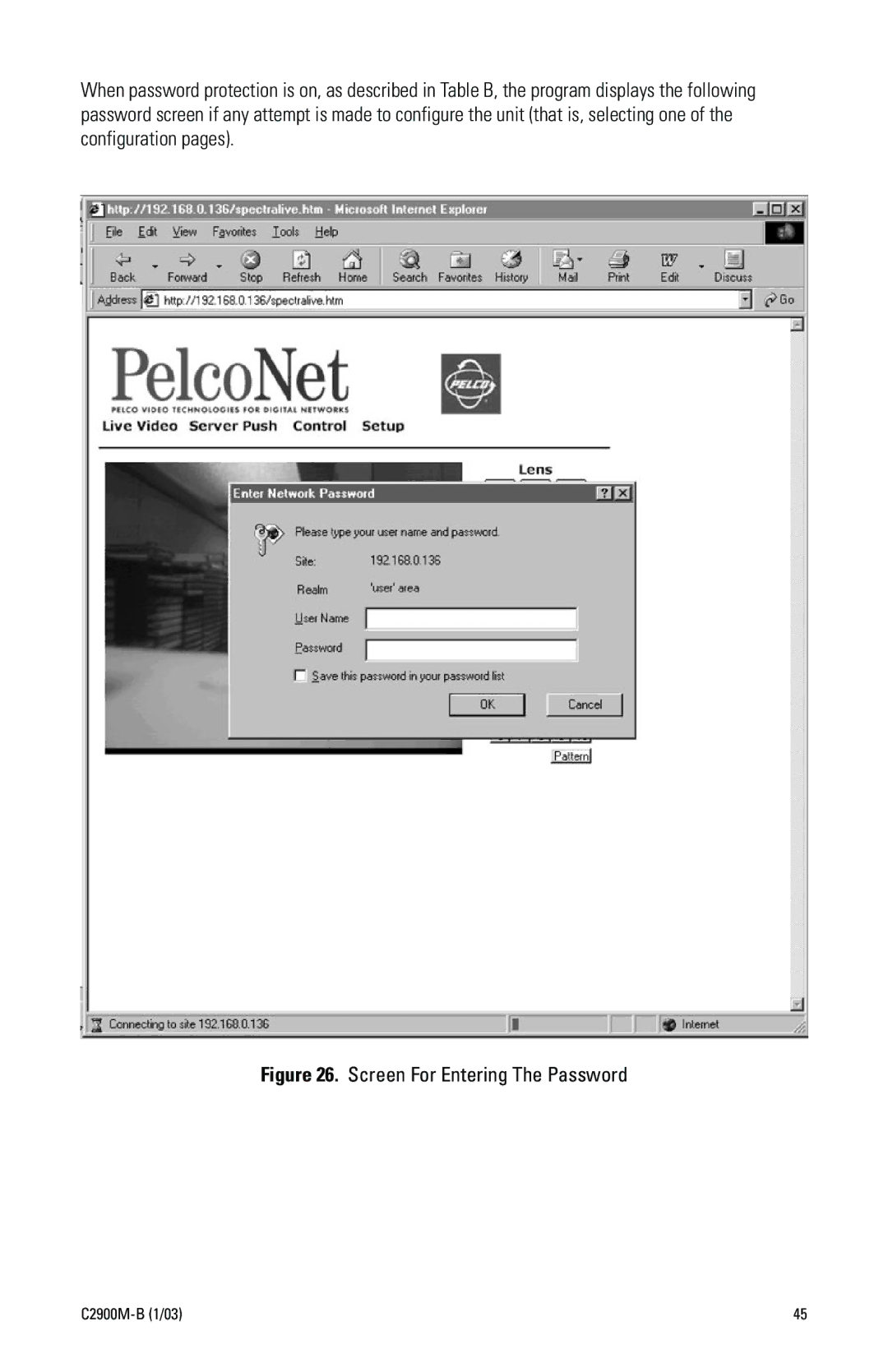 Pelco C2900M-B(1/03 manual Screen For Entering The Password 