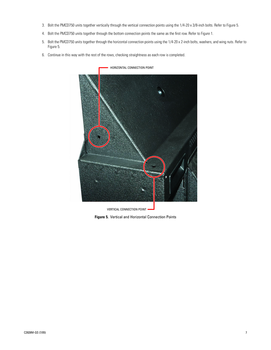 Pelco C2928M-QS (7/05) quick start Vertical and Horizontal Connection Points 