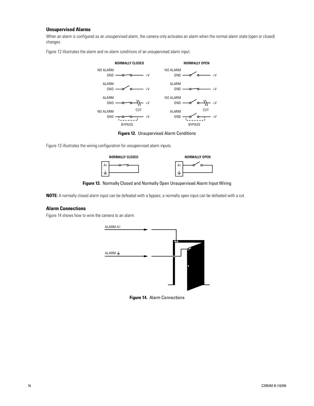 Pelco C2953M-B manual Alarm Connections 