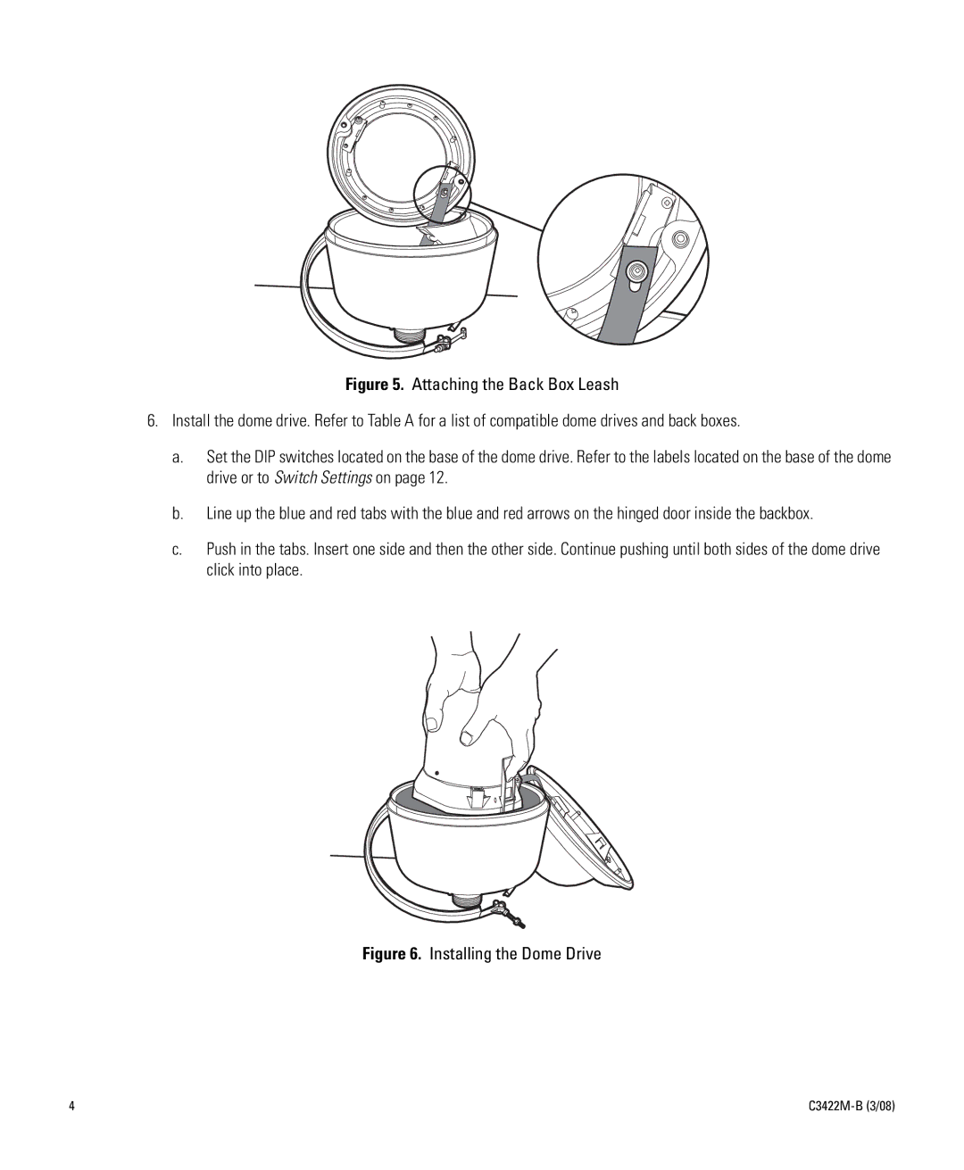 Pelco C3422M-B manual Installing the Dome Drive 