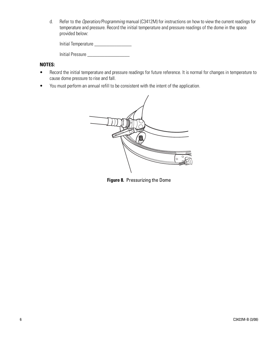 Pelco C3422M-B manual Pressurizing the Dome 