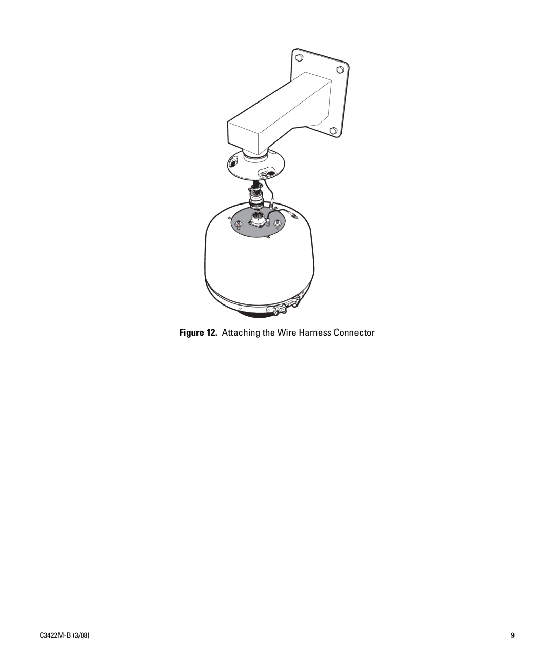 Pelco C3422M-B manual Attaching the Wire Harness Connector 
