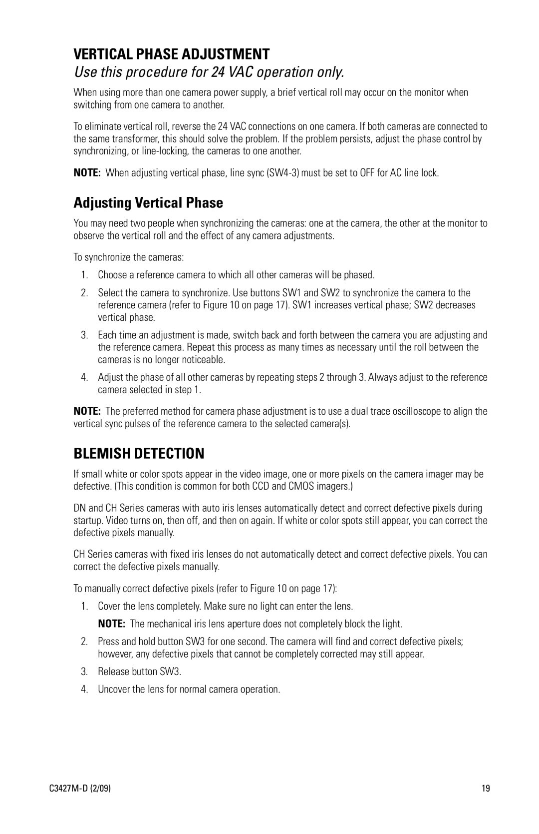 Pelco C3427M-D (2/09) manual Vertical Phase Adjustment 