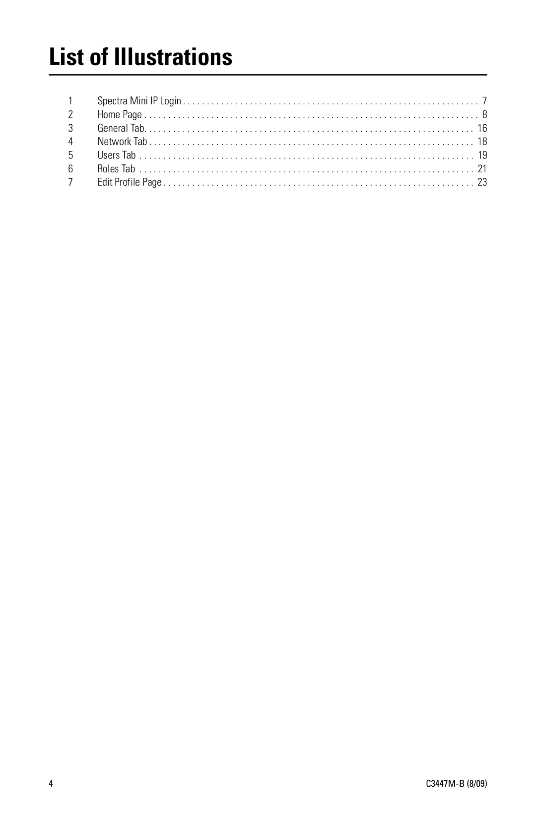 Pelco C3447M-B (8/09) manual List of Illustrations 