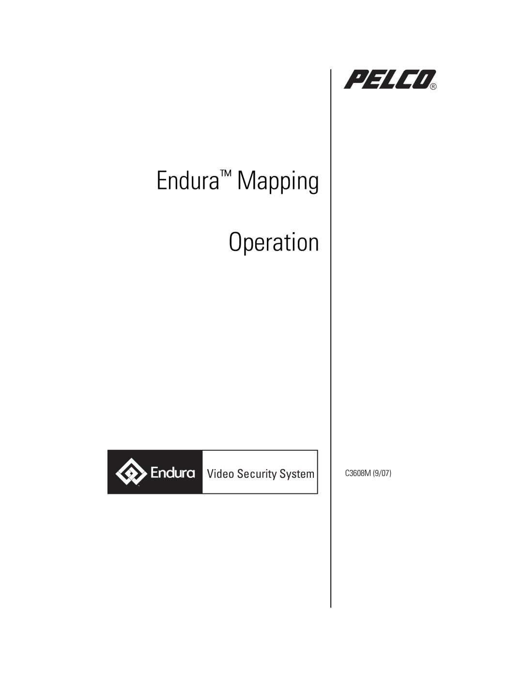 Pelco C3608M (9/07) manual Endura Mapping Operation 