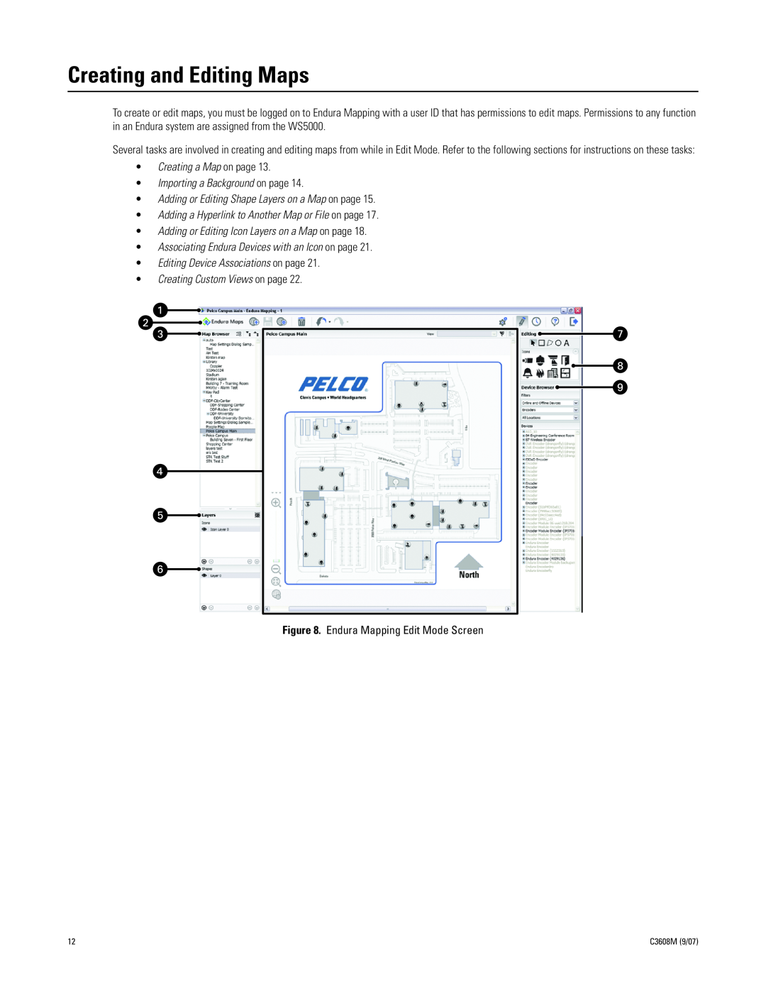 Pelco C3608M (9/07) manual Creating and Editing Maps 