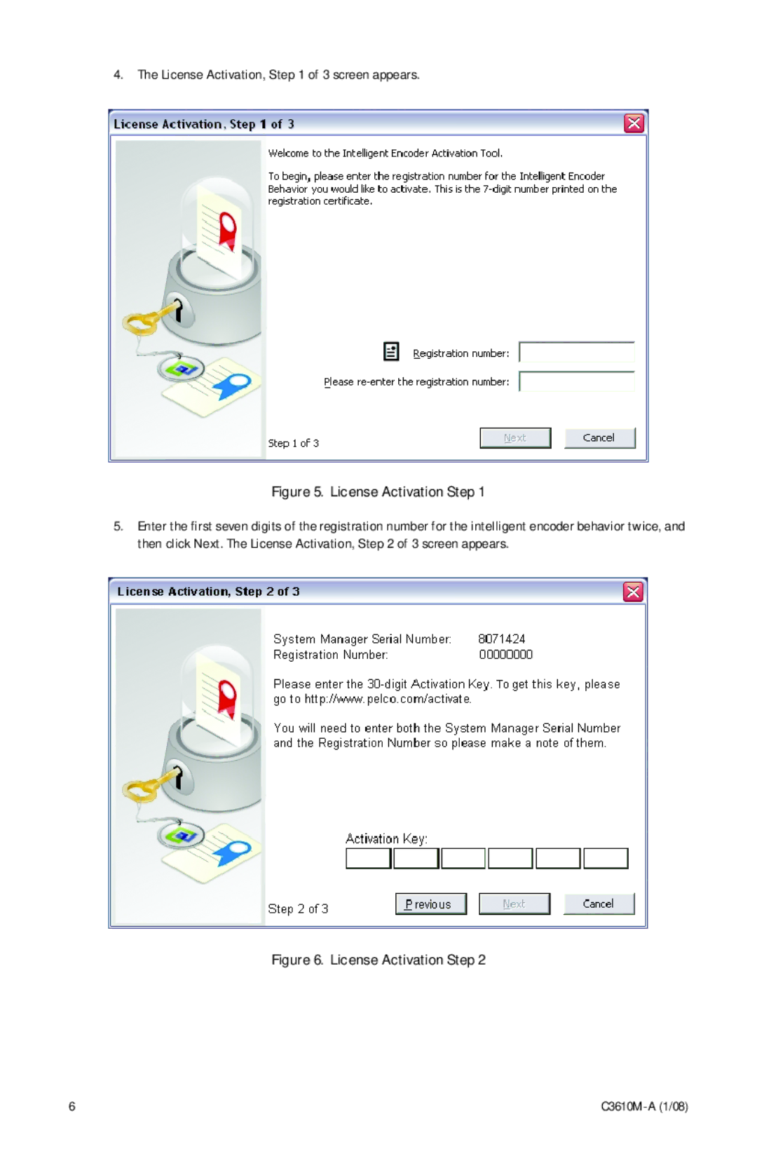 Pelco C3610m-a(1/08) manual License Activation Step 