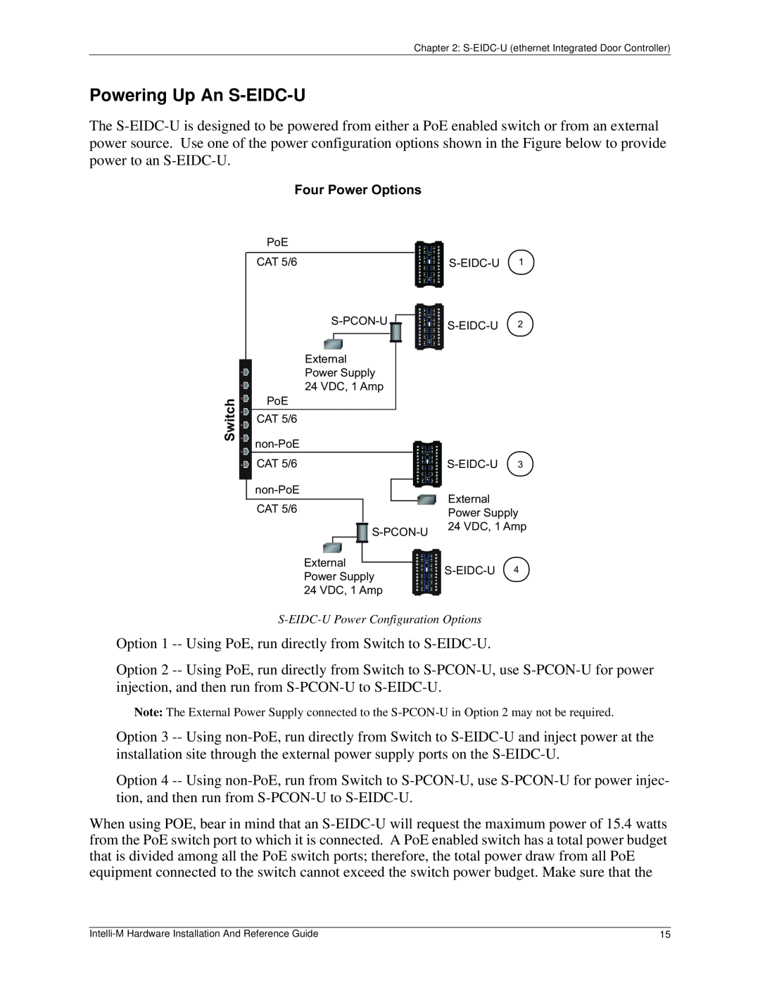 Pelco c3653m-a manual Powering Up An S-EIDC-U, Four Power Options 