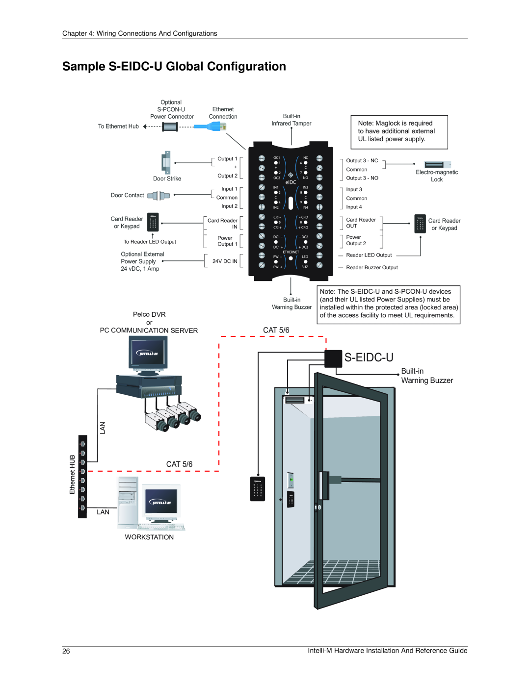 Pelco c3653m-a manual Sample S-EIDC-UGlobal Configuration, S-Eidc-U, Wiring Connections And Configurations 