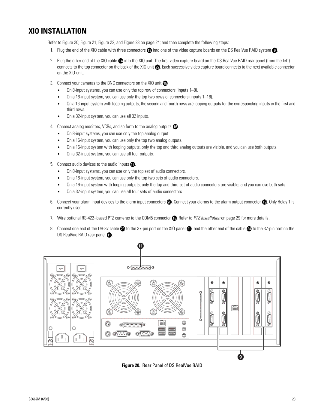 Pelco C3662M installation manual XIO Installation 