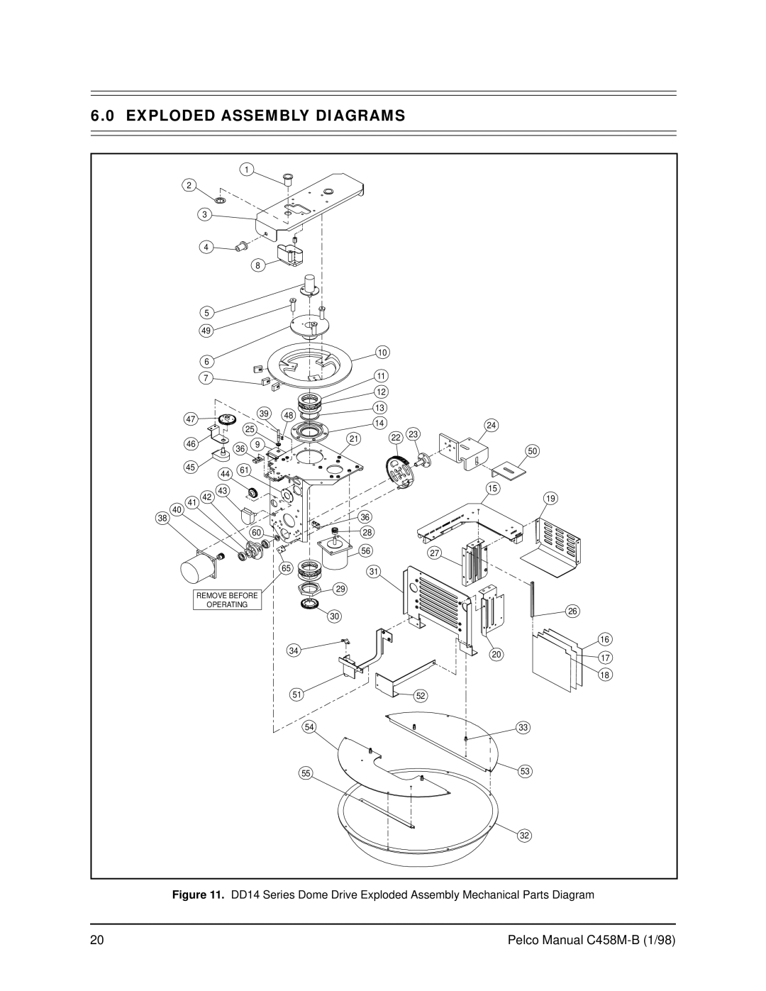 Pelco C458M-B operation manual Exploded Assembly Diagrams 