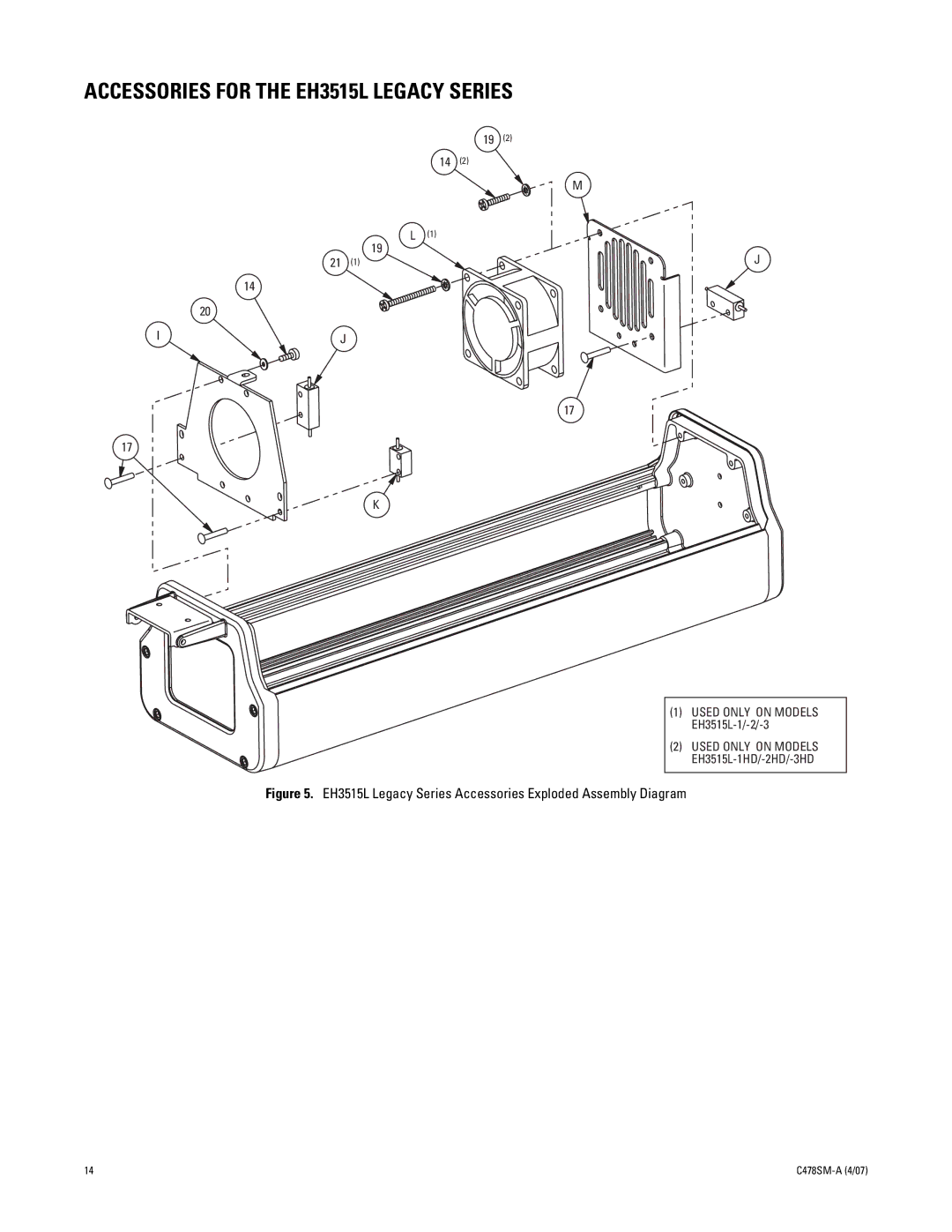 Pelco C478SM-A (4/07) manual Accessories for the EH3515L Legacy Series 