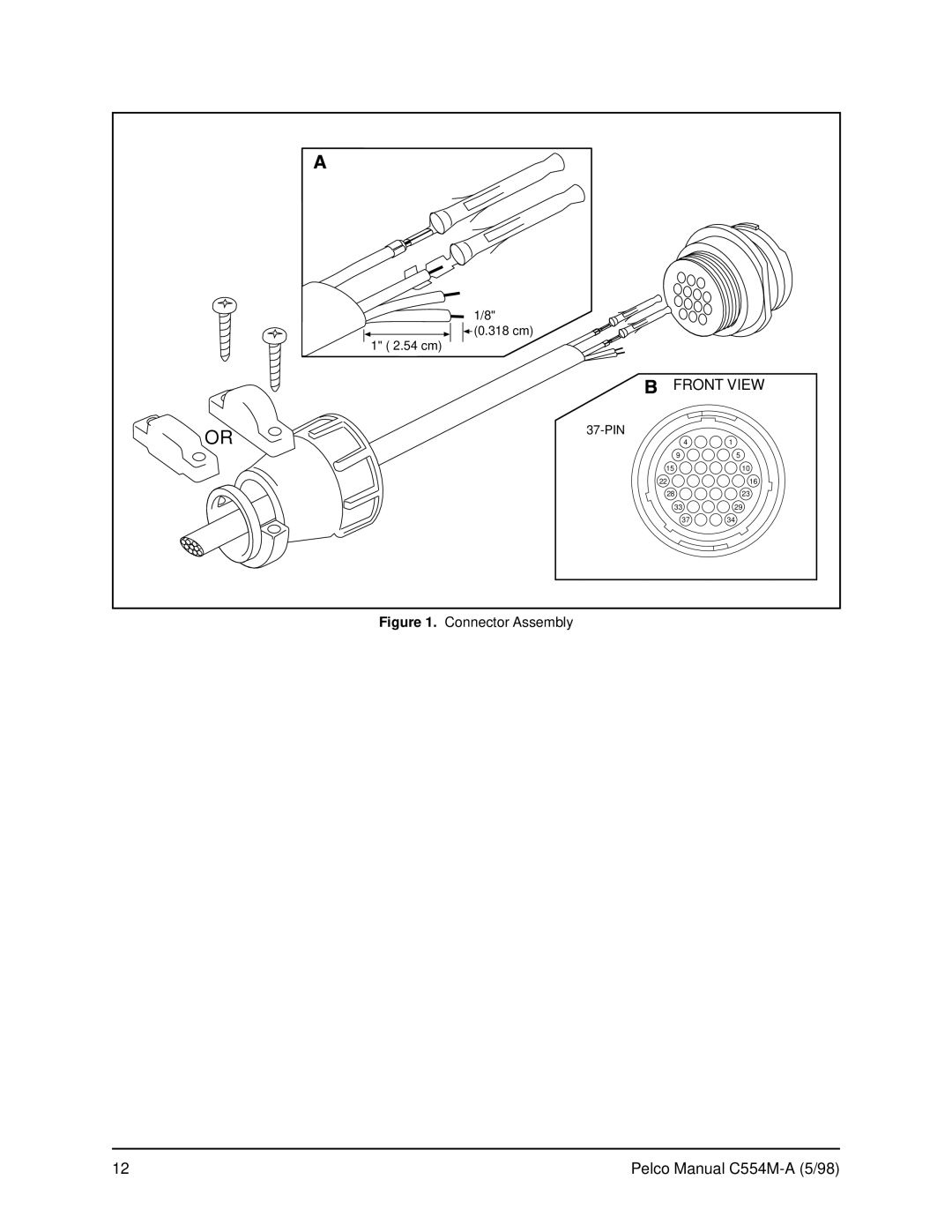 Pelco C554M-A (5/98) operation manual Front View 