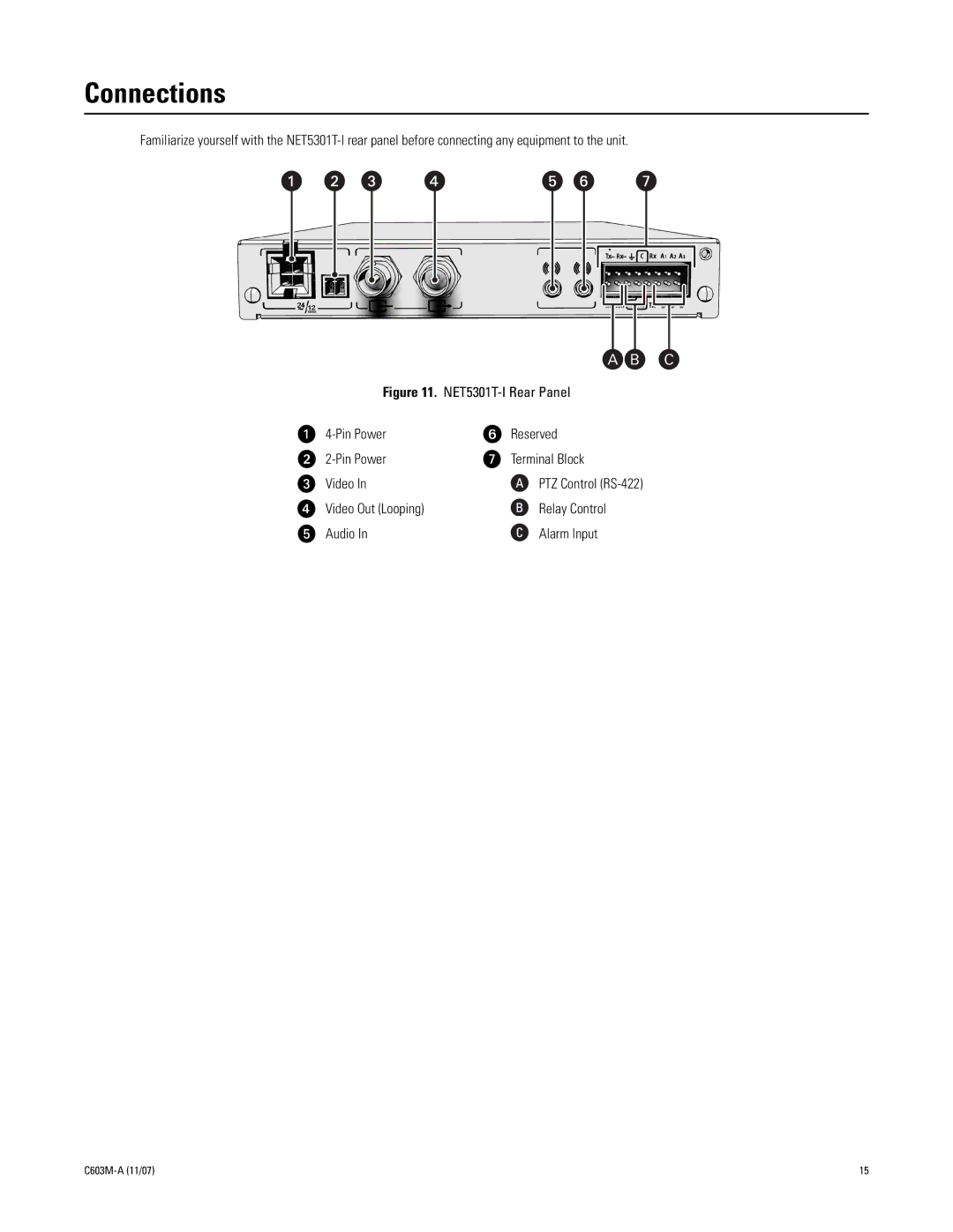 Pelco C603M-A (11/07) manual Connections 