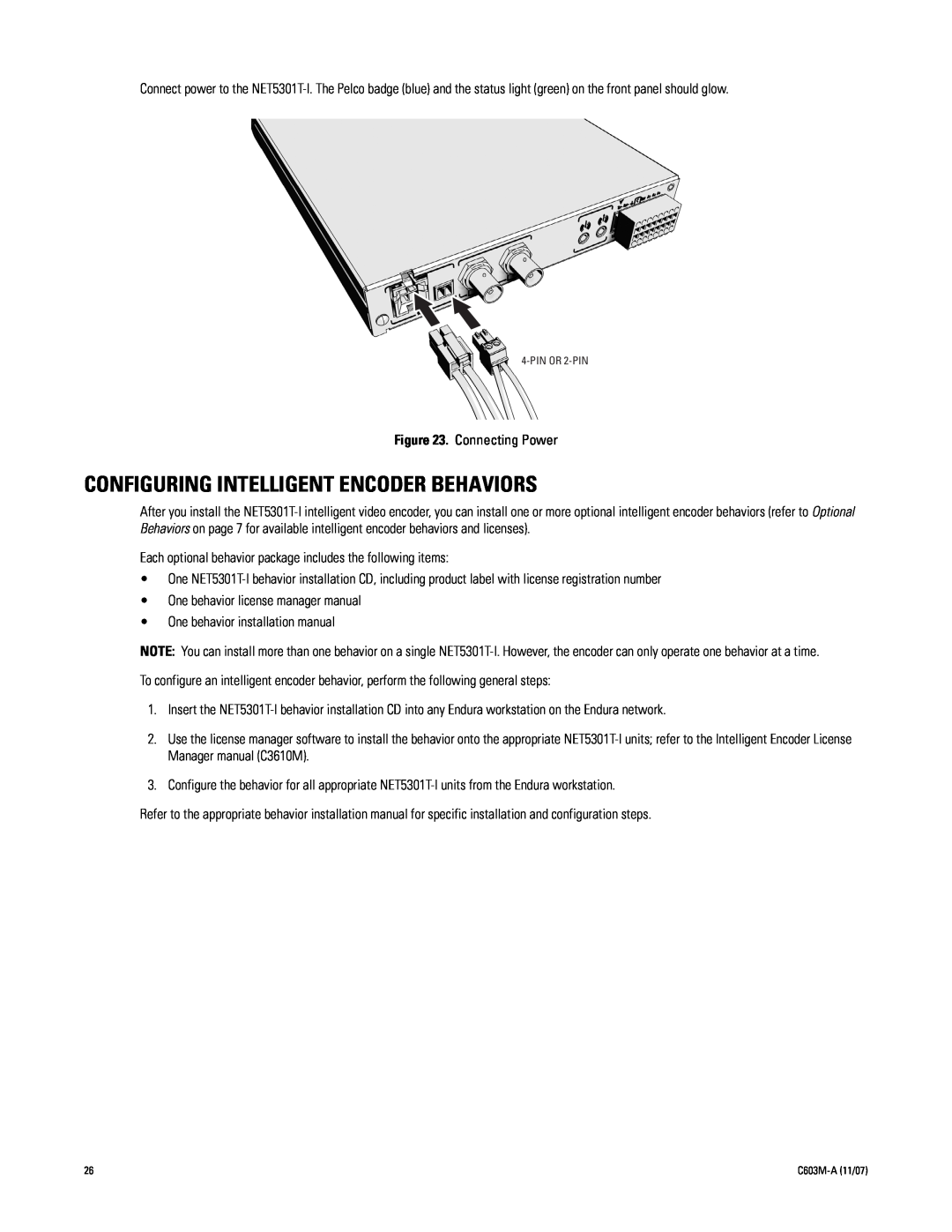 Pelco C603M-A (11/07) manual Configuring Intelligent Encoder Behaviors 