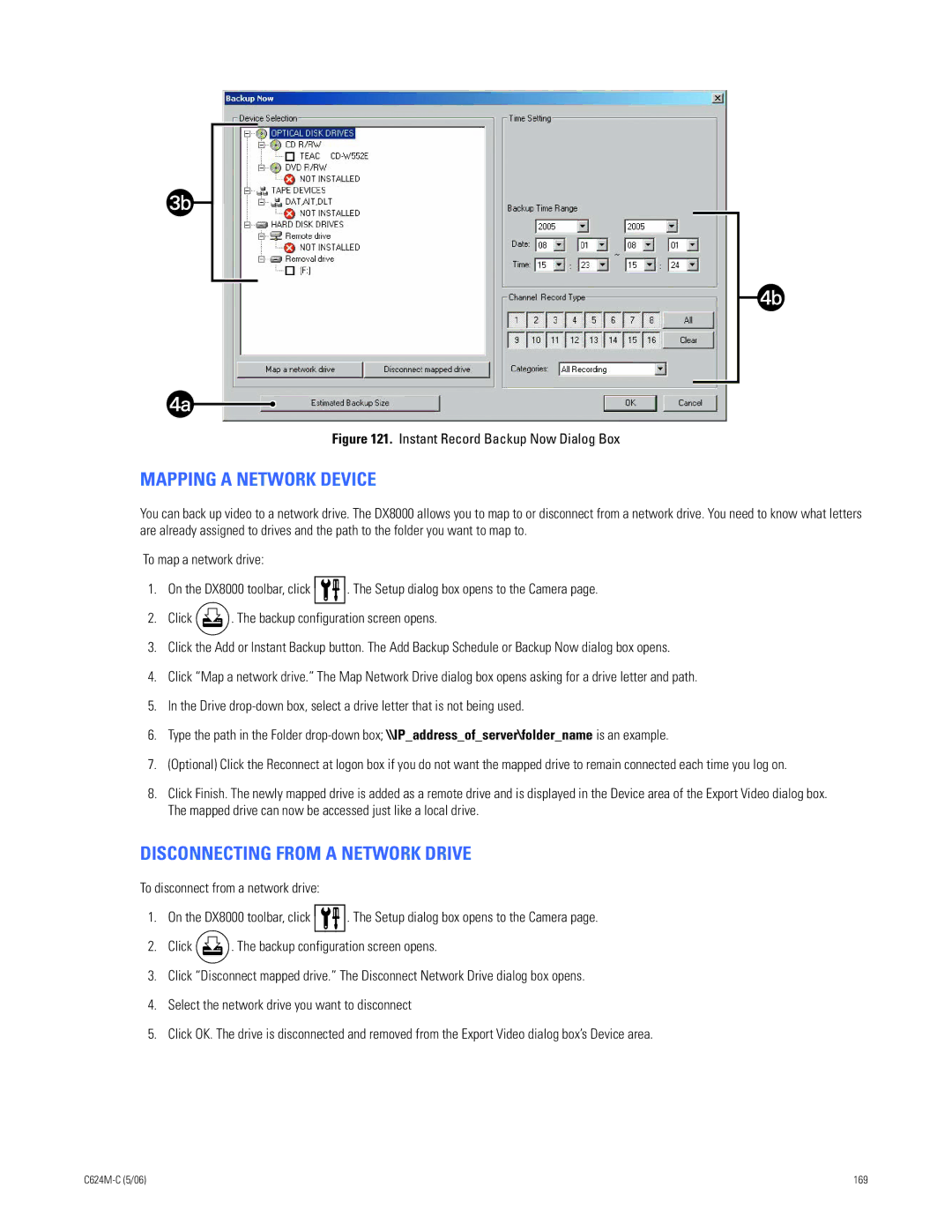 Pelco C624M-C (5/06) manual Mapping a Network Device, Disconnecting from a Network Drive 