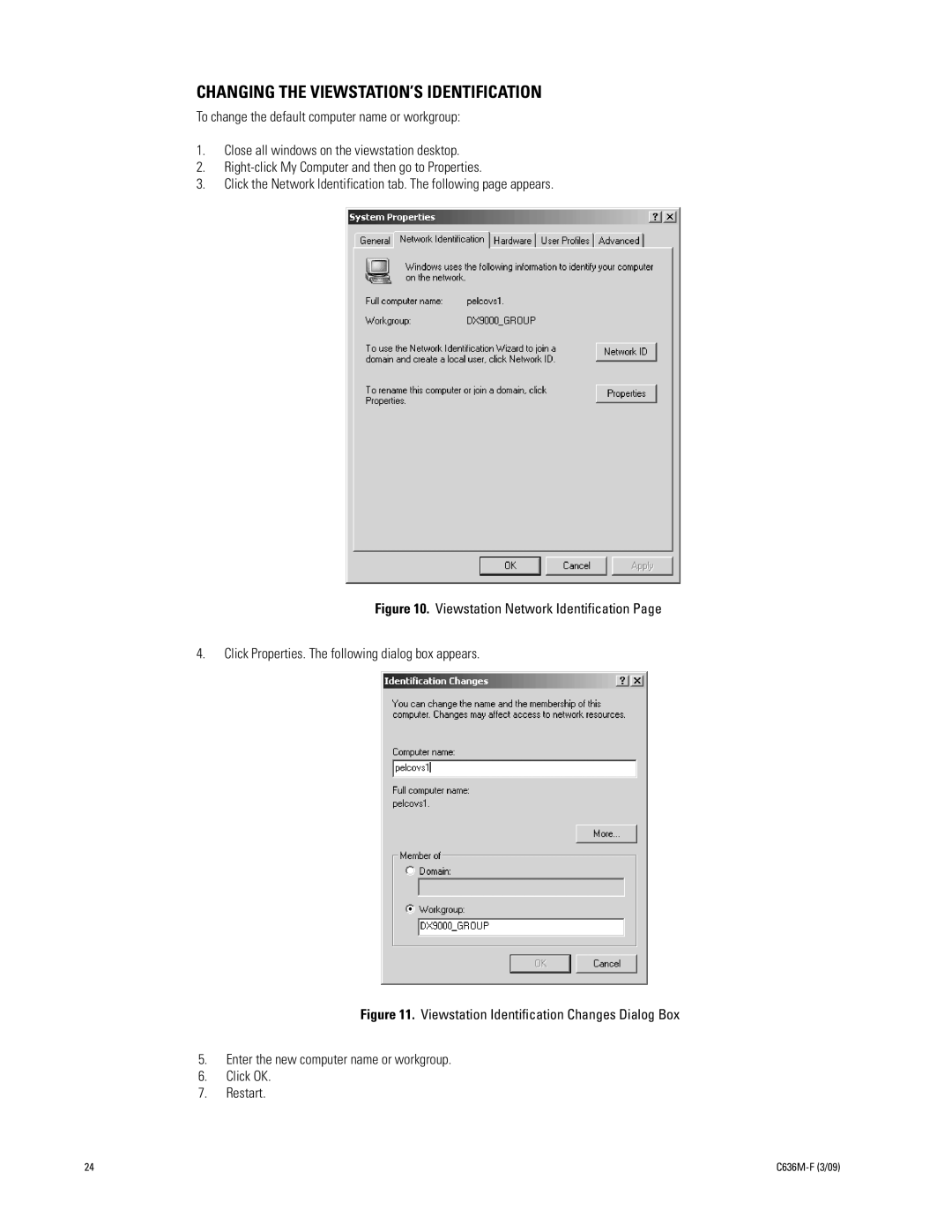 Pelco C636M-F manual Changing the VIEWSTATION’S Identification 